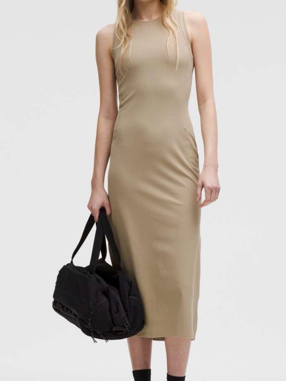 Zara high-neck halter midi dress minimalist comfortable